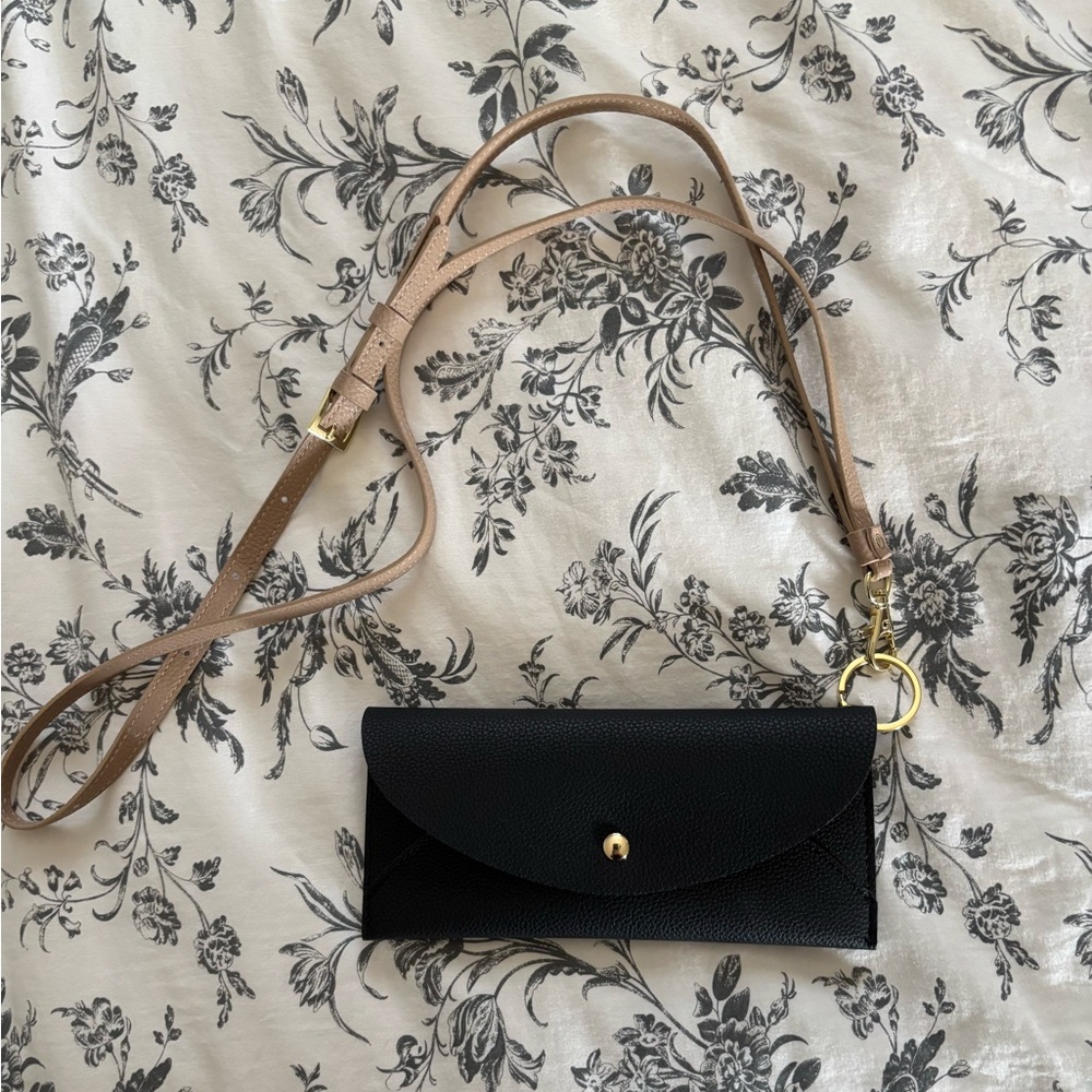 Leather Black and Tan Crossbody Bag